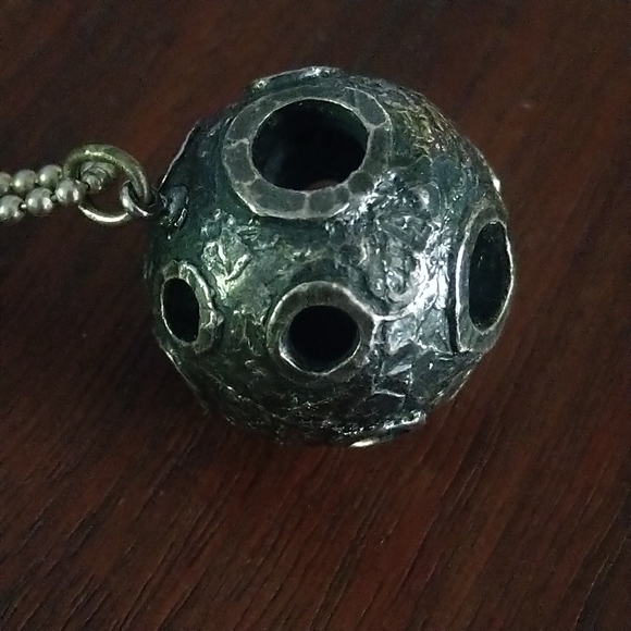 Brutalist Metal Moon(?) Pendant - Picture 2 of 4
